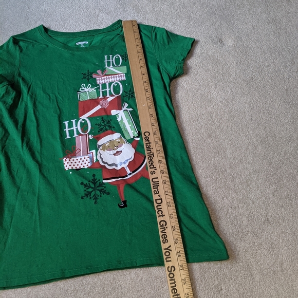 Green Ho Ho Ho Santa Clause Christmas T-shirt - Picture 6 of 11